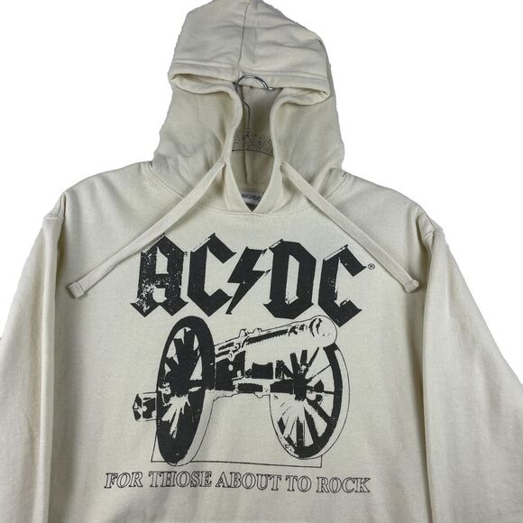 AC/DC "For Those About To Rock" Hoodie, Off White, Size S - Picture 3 of 13
